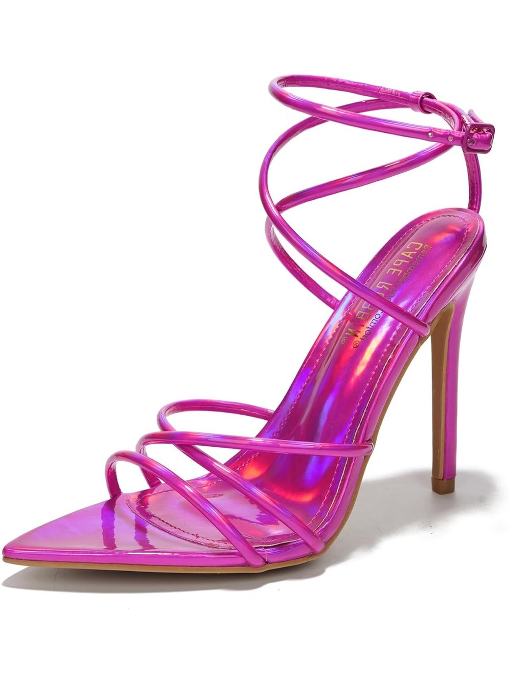 Cape Robbin Iridescent Hot Pink Strappy Stiletto Heels